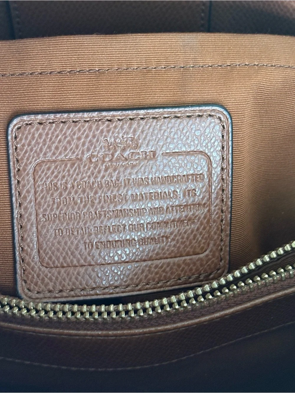 Coach Margot Carryall bag in saddle brown, crossgrain leather